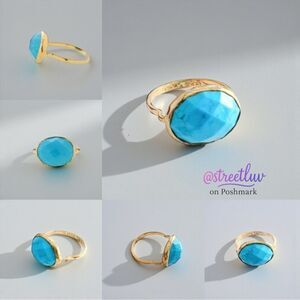 Stella & Dot Mary Margaret Turquoise Ring Size 6